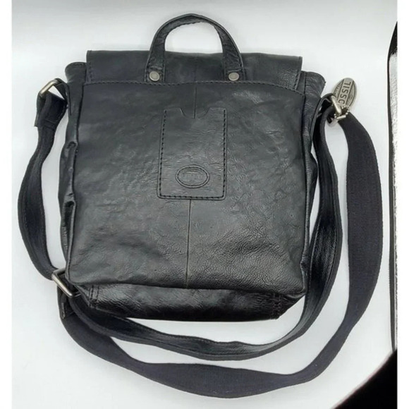 Fossil Black Leather Decker City Shoulder Bag Purs - Picture 5 of 11